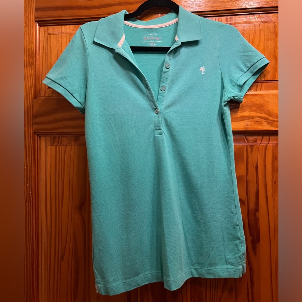 Turquoise Lilly Pulitzer Chic Fit Polo